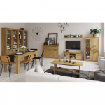 Széthúzható étkezőasztal, artisan tölgy, 160-210x80 cm, AIRON
