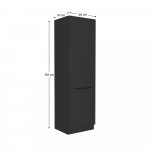 Szekrény beépíthető hűtőhöz, fekete, SIBER 60 LO-210 2F
