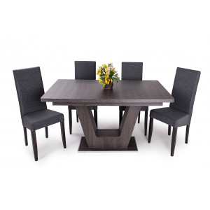 Canterbury asztal + wenge - sötétszürke szék