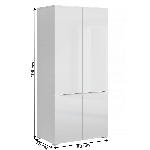 Akasztós szekrény 4D, fehérfehér extra magasfényű HG, JOLK