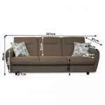 háromszemélyes kanapé, nyitható, barna Savana/minta, MILO