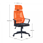 Irodai szék, fekete/narancssárga, TAXIS NEW