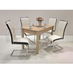 Sonoma tölgy asztal - fehér szék