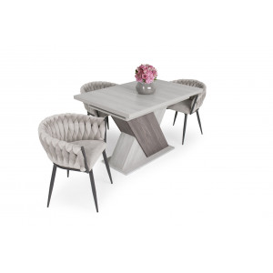 Katthult - sötét katthult asztal + beige szék