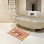 Csúszásgátló szőnyeg a fürdőszobába, természetes lakkozott bambusz, KLERA, raktári