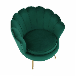 Fotel Art-deco stílusban, smaragd Velvet anyag/gold króm-arany, NOBLIN