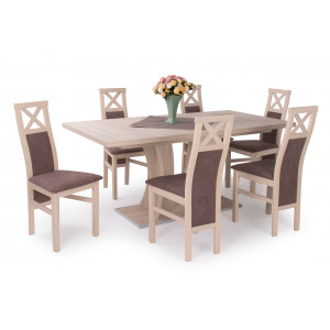 Sonoma tölgy asztal + sonoma tölgy székek