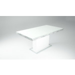 Beton fehér asztal - fehér üveglap