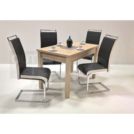 Sonoma tölgy asztal - fekete szék
