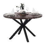 Étkezőasztal, sötét tölgy/fekete, átmérő 120 cm, MEDOR