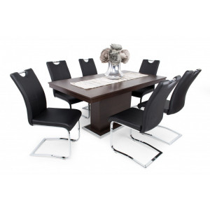 Wenge asztal - fekete szék
