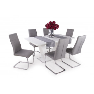 Rusztik fehér asztal + Szürke szék
