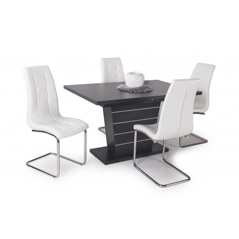Matt sötétszürke asztal + fehér szék