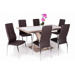 Sonoma tölgy asztal - barna székek
