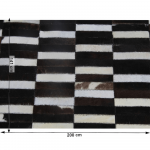 Luxus bőrszőnyeg, barna /fekete/fehér, patchwork, 141x200, bőr TIP 6