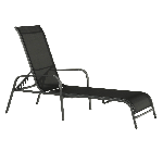 Rakásolható állítható kerti szék, fekete/szürke, ATREO