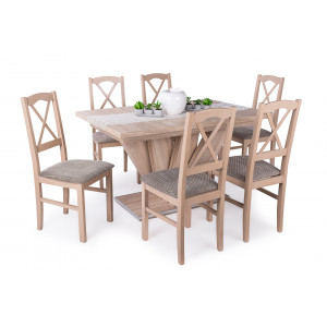 Sonoma tölgy asztal + sonoma tölgy szék
