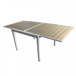 Kerti kihúzható asztal, fehér acél/szürke, DORIO