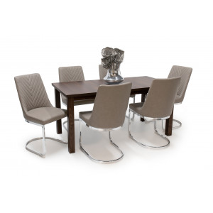 Barna székek + sötét dió asztal