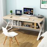 Polcos íróasztal, természetes tölgyfa/fehér, TARCAL 80