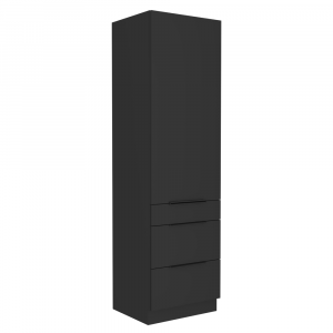 Magas szekrény, fekete, SIBER 60 DKS-210 3S1F
