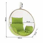 Függő fotel, átlátszó/arany/zöld, BUBBLE TYP 1