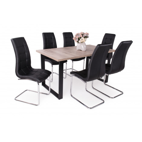 San remo asztal + Fekete szék