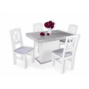 Beton fehér asztal + fehér szék