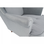 Füles fotel, világosszürke/fehér, RUFINO 2 NEW