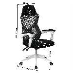 Irodai/gamer szék, fekete/fehér, YOKO