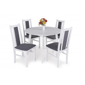 Fehér székek + fehér asztal