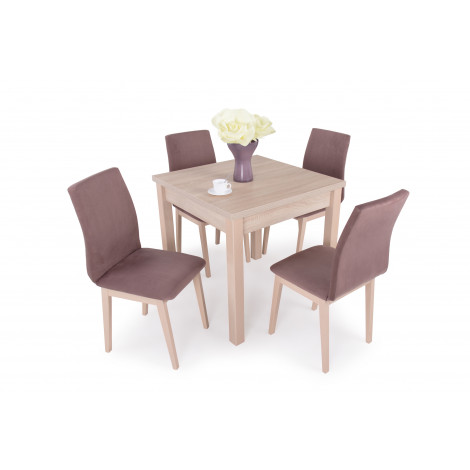 Sonoma tölgy asztal + Sonoma tölgy - mályva szék