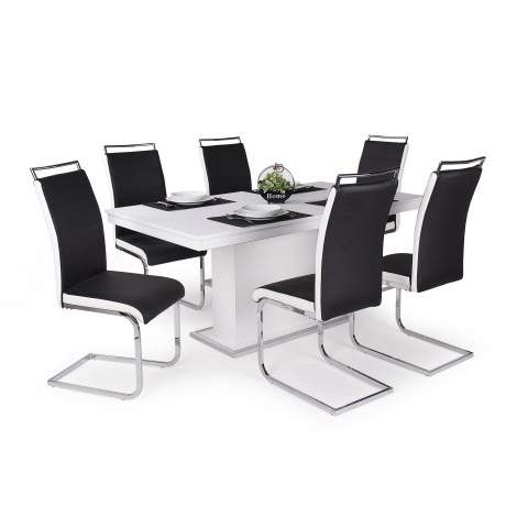 Fekete szék + rusztik fehér asztal
