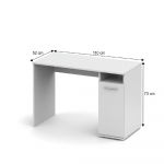 PC asztal, fehér,  NOKO-SINGA 21