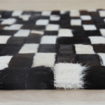 Luxus bőrszőnyeg, barna /fekete/fehér, patchwork, 201x300, bőr TIP 6