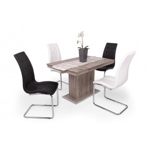 San remo asztal + fehér + fekete szék
