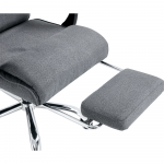 Irodai szék kihúzható lábtartóval, szürke/króm, WALDOR