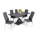 Matt sötétszürke - rusztik fehér asztal + szürke szék