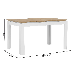 Kihúzható asztal, fehér/wotan tölgy 135-184x86 cm, VILGO