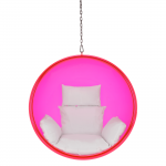 Függő fotel, rózsaszín/ezüst/fehér, BUBBLE TYP 1