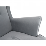 Füles fotel, világosszürke/fehér, RUFINO 2 NEW