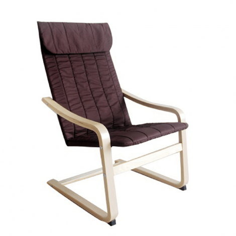 Pihentető fotel, nyírfa/barna anyag, TORSTEN