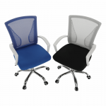 Irodai szék, kék/fehér/króm, IZOLDA