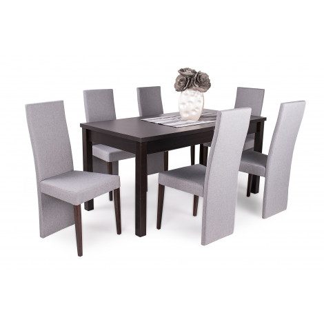 Wenge asztal + dió - szürke szék