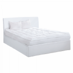 Dupla ágy rakodótérrel, fehér, 180x200, KERALA