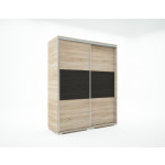 Sonoma tölgy korpusz - sonoma tölgy ajtók + nero betét, 160 cm