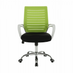 Irodai szék, zöld/fekete/fehér/króm, OZELA
