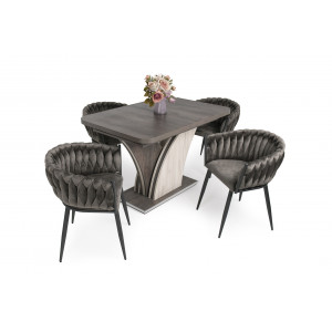 Iszap tölgy - justus tölgy asztal + barna szék