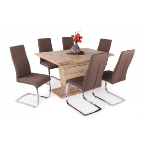Barna székek + artisan tölgy asztal