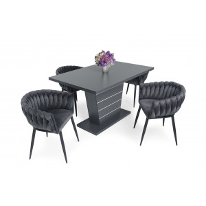 Matt sötétszürke asztal + grafit szék